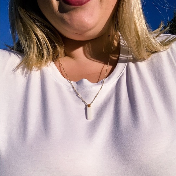 NEW Gold Necklace with White Rod, Raelynn - Picture 2 of 4